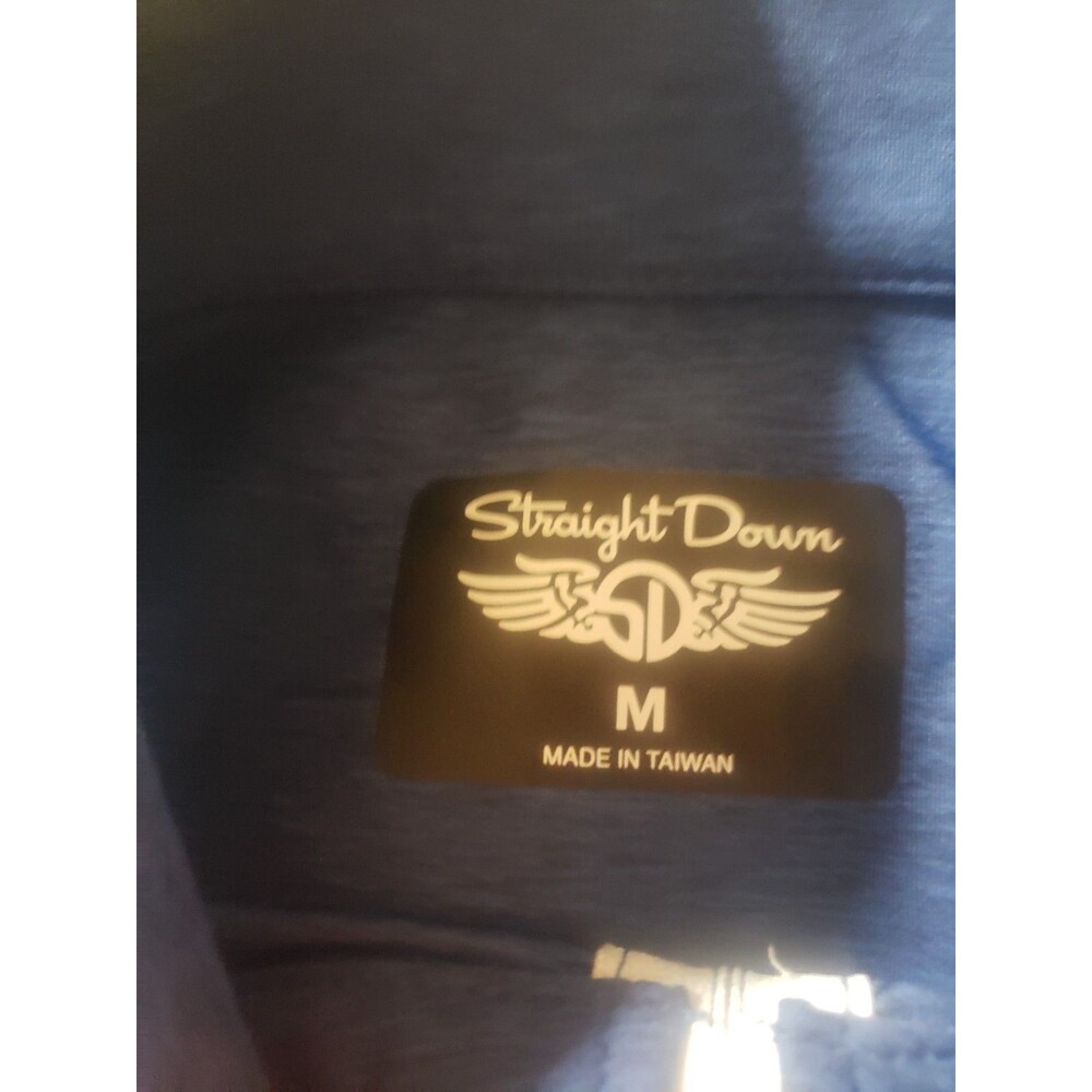 Straight Down Mens 1/4 Zip Pullover Medium Blue Stanwich Club Greenwich CT - Picture 2 of 9